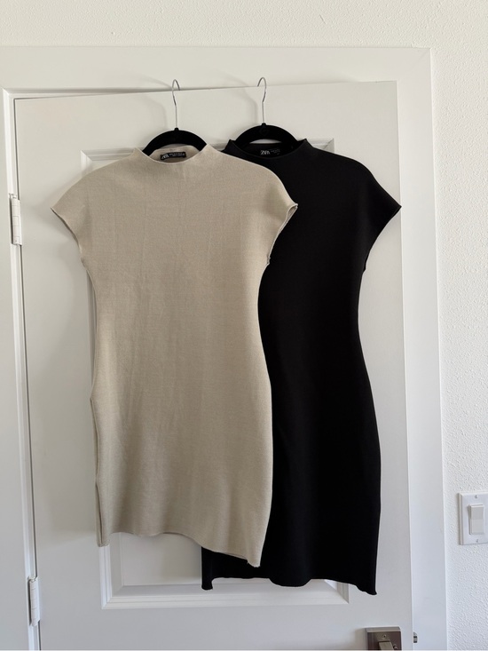 Zara Dresses & Skirts - 2 for 1 deal!! Zara Knit Cap-Sleeve Mini Dress — Black & Cream